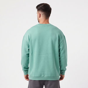 Sweat-shirts en molleton de coton à col rond pour hommes, personnalisables avec logo, coupe oversize, vierges, épais, vente en gros - Product Image 3