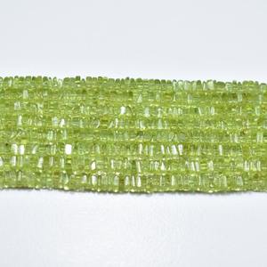 Perlas de peridoto natural de forma cuadrada lisa de 4-5 mm, perlas de peridoto genuinas sueltas para la fabricación de joyería, calidad al por mayor. - Product Image 2