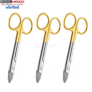 3 Tijeras Beebee con mango dorado y diseño de corona, curvas de precisión de 4.25 pulgadas, instrumentos quirúrgicos dentales manuales con certificación CE para tejidos finos - Product Image 3