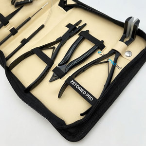 Micro Links <b>K</b> <b>Tip</b> Plier & Tape in Press Plier Black Matte Stainless Steel Hair <b>Extension</b> Tools Kit with Logo for Hair - Product Image 3