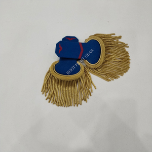 Épaulettes de haute qualité pour uniforme, épaulettes rigides de qualité supérieure avec franges dorées - Product Image 3