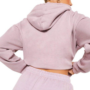 Hoodie décontracté épais et personnalisé pour femme, à manches longues, épaules tombantes, couleur unie, en molleton épais délavé à l'acide - Product Image 6