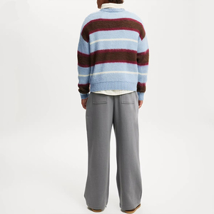 Pantalon de jogging décontracté en molleton à jambe droite, double taille, effet délavé et usé, avec logo personnalisé de haute qualité - Product Image 5