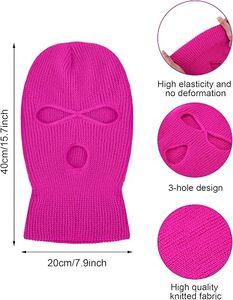 Cagoule unisexe rose en tricot respirante et imperméable pour l'extérieur, en Spandex et Polyester, couleur unie, pour adulte - Product Image 4