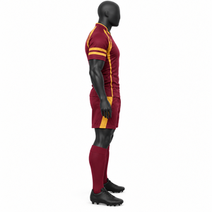 Polo de rugby personnalisé en gros, manches courtes, col en V, 100 % polyester, imprimé par sublimation, bleu, 280 g, toutes saisons - Product Image 6