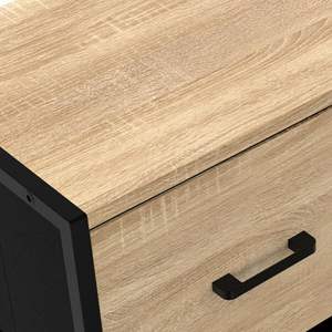 3-Tier Durable Metal Cabinet with <b>Black</b> Powder Coating Multi-Purpose Storage for Living Room Contemporary Vintage Design Drawers - Product Image 3