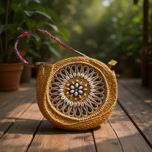 Sac à main artisanal de luxe indien, multicolore, forme baguette, durable, style ethnique, fait main, accessoires de mode en cristal, pour un usage décontracté - Product Image 3