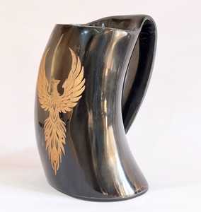 Taza de cuerno natural rústica hecha a mano de alta calidad, taza de cerveza vikinga, taza para beber estilo medieval para cerveza, hidromiel, café a los precios más bajos - Product Image 2