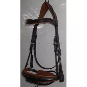 Bride de cheval en cuir de qualité supérieure avec rembourrage souple et bandeau à sourcils en cristal Bling Produit équestre de haute qualité - Product Image 3