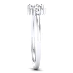 Bague de fiançailles REYES, dernier design, argent sterling 925, coupe ovale, moissanite 0,57 carat, or blanc 14 carats, style cluster, pour femme - Product Image 3