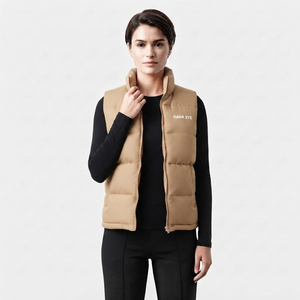 <b>Women</b> Fashion <b>Padded</b> Vest Jacket Sleeveless Quilted <b>Winter</b> Wear High Neck Outdoor Wear - Product Image 2