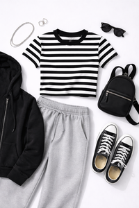 Camiseta de Mujer Casual con Cuello Redondo, Corte Ajustado, Transpirable, con Rayas, Impresión Serigráfica, Alta Calidad de Algodón, Secado Rápido - Product Image 6