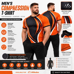 Printed Plus Size <b>Compression</b> T-<b>Shirt</b> <b>Men</b> Gym Wear Base Layer <b>Shirt</b> Slim Fit Fitness Tee <b>Men</b> Rash Guard Short Sleeve <b>Compression</b> - Product Image 1