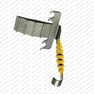 Retractor Abdominal Premium Saldanha Solz de 4 Puntas Afiladas, Longitud de la Hoja 16cm, 23.5cm con Fibra Óptica y Tubo de Succión - Product Image 4