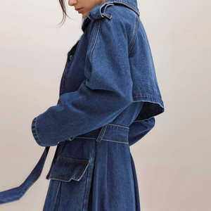 Vestes en jean bleu délavé à manches longues, fabrication sur mesure, nouvelle collection, haute qualité, style vintage, hiver, homme, 100% coton, logo sur le devant - Product Image 3