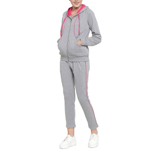 Ensemble de survêtement décontracté pour femme, prix usine fournisseur OEM, 100 % coton tricoté, durable, écologique, respirant, pour l'entraînement hivernal - Product Image 3