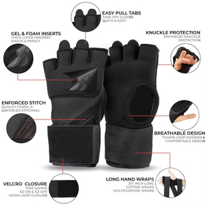 Gants de cyclisme d'été en cuir avec coussinets en gel, design respirant à demi-doigts, protection UV et évacuation de l'humidité - Product Image 2