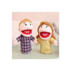 Plush Puppet With Orange Vest And Black Hair <b>Soft</b> <b>Stuffed</b> <b>Toy</b> For Kids Age 2 To 4 Years Unisex - Product Image 1