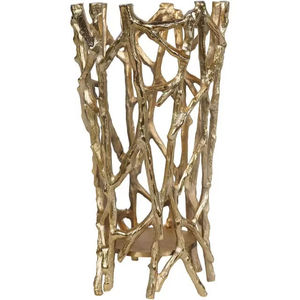 Florero de Metal Dorado Martillado Hecho a Mano de Lujo, Recipiente Decorativo Premium para Flores Frescas, Flores Artificiales y Hierba de Pampas - Product Image 5