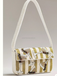 Bolso de mensajero hecho a mano de gran capacidad de diseñador de estilo bohemio indio para mujer, bolso de compras de noche, estilo bohemio con cuentas para mujer - Product Image 6