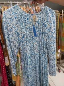 Latest Paisley Floral Print Women Sleeveless Cotton Regular Length <b>Boho</b> Summer Kurti Casual Party Resort Wear Stretchable Dress - Product Image 5