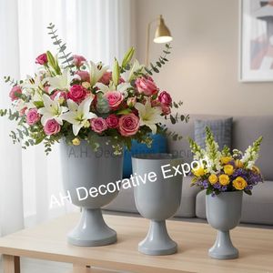 Handcrafted Modern Matt Gold Metal Flower <b>Vase</b> for Home and Event Decor - Product Image 3
