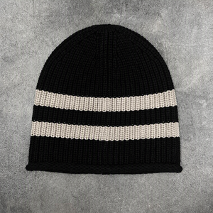 Striped Beanie Custom Rib Knit <b>Winter</b> <b>Cap</b> Wholesale Private Label Headwear Manufacturer Logo Supplier for USA EU Fashion Brands - Product Image 3