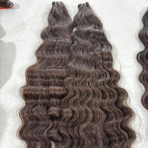 Extensiones de cabello humano ondulado, suaves y con textura natural, proveedor mayorista de cabello Remy, proveedor de cabello a granel, paquete ecológico ligero y natural. - Product Image 1