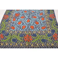 Couverture Kantha Suzani faite à la main, couvre-lit vintage en coton à motifs floraux, couverture bohème indienne, décoration de literie, écologique, lavable, pour la maison