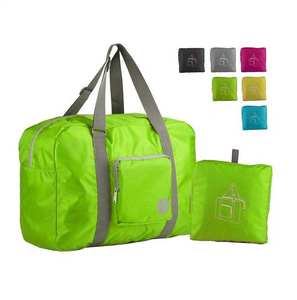 Lightweight Expandable <b>Nylon</b> Foldable Travel <b>Bag</b> Water Resistant Packable Gym Duffel <b>with</b> Luggage Strap Front <b>Zipper</b> Pocket <b>Tote</b> - Product Image 5