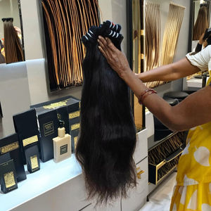 Proveedor de cabello crudo Paquetes de cabello crudo sin procesar Cutícula alineada Cabello humano natural Paquetes rectos rizados de la India - Product Image 1