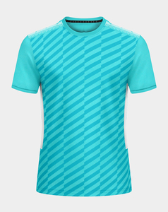 เสื้อแจ็คเก็ตฟุตบอลชายแบบซับลิเมชั่น ปี 2026 แขนสั้น คอกลม ระบายเหงื่อได้ดี สีน้ำเงินล้วน ผลิตจากโพลีเอสเตอร์ ทรงปกติ - Product Image 1