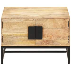 Mesa de Centro de Madera de Mango Sólida con Hierro con Recubrimiento en Polvo, Combinación de Madera Natural y Metal con Recubrimiento en Polvo - Product Image 2