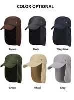 Gorra de protección solar de verano para hombre con cubierta para la cara y el cuello, transpirable, ligera, para pesca al aire libre, senderismo, protección UV