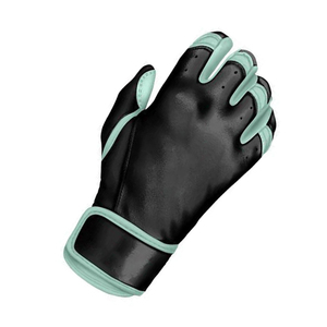 Gants de frappe en cuir noir et vert menthe avec fermeture auto-agrippante, unisexes, pour adultes, durables et ambidextres - Product Image 4