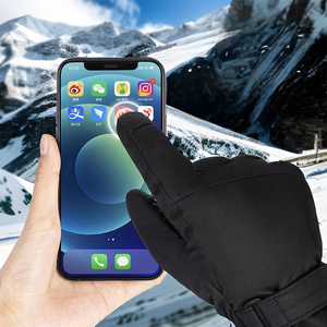 Gants de ski à doigts entiers, violet clair, polyester, isolés thermiquement, fermeture à cordon, unisexe, hiver, extérieur - Product Image 6