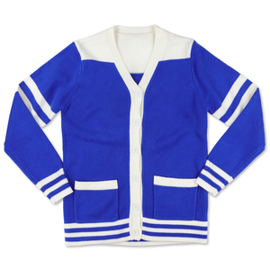 Cardigan d'hiver personnalisé en acrylique ZPB avec logo brodé sur le devant pour femmes, idéal pour les sororités et fraternités grecques, décontracté et respirant - Product Image 1