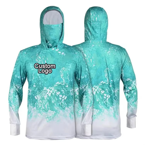 Sudadera de Pesca para Hombre al por Mayor, Manga Larga, 100% Poliéster, Secado Rápido, Protección UV UPF50+, con Orificio para el Pulgar - Product Image 1