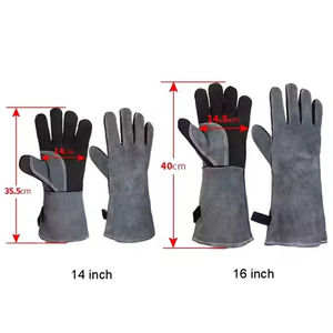 Gants de soudage en cuir de vachette en gros, avec manchette de sécurité, paume et pouce renforcés, imperméables, ignifuges, antidérapants, compatibles écran tactile, pour la protection des mains et des bras - Product Image 2