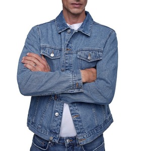 Veste en jean en coton pour homme style cowboy, Blouson bomber décontracté pour homme, Veste coupe-vent streetwear, Vestes en jean unies pour homme - Product Image 4