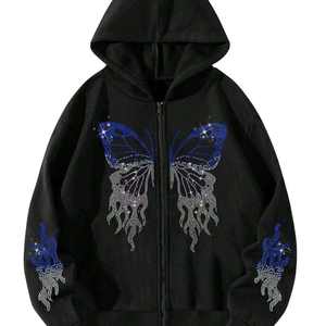 Reasonable Rate Durable Material Full Sleeves Men <b>Rhinestone</b> <b>Hoodies</b> Breathable Men <b>Rhinestone</b> <b>Hoodies</b> - Product Image 4