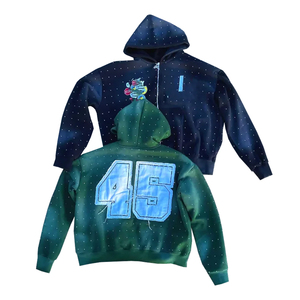 Sweat à capuche zippé personnalisé OEM 100 % coton molletonné, uni, unisexe, fermeture éclair intégrale, fournisseur - Product Image 1