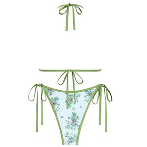 Trajes de Baño de Diseño Nuevo, Conjuntos de Trajes de Baño Personalizados con Tirantes, Traje de Baño Sexy de Cintura Alta, Bikini de Color Sólido para Mujer, de Alta Calidad - Product Image 2