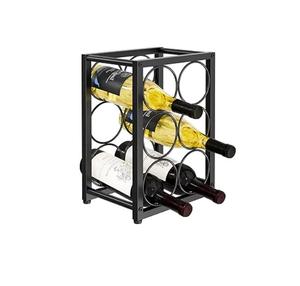 Porta Botellas de Vino Rectangular de Metal Negro Mate, Decorativo, para 6 Botellas, para Mesa de Comedor, Encimera - Product Image 1