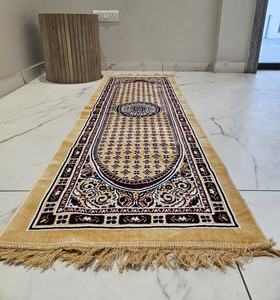 Tapis de prière traditionnel arabe en polyester jacquard à poils moyens, fabriqué à la machine, avec coussinets, pour la maison - Product Image 4