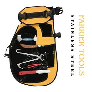 Kit d'outils de fermeur pour le soin des sabots avec tablier, coupe-sabots pour poulains, couteau de coupe courbé à lame en D, coupe-ongles de précision, polisseur - Product Image 6