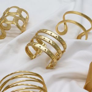 Boutons de manchette et bracelets ethniques vintage en laiton et cuivre, accessoires de mode en cristal - Product Image 2