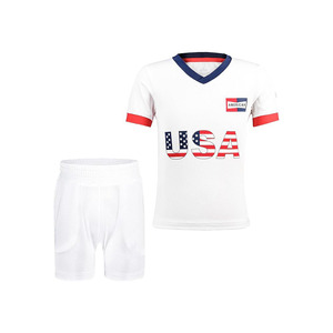 Conjunto de Camiseta de Fútbol Juvenil de EE. UU., Blanca, Cuello en V, Manga Corta, Malla Transpirable, para Niños, Todas las Temporadas, Impresión Sublimada - Product Image 1