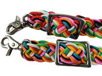 Rênes de cheval de 2mm d'épaisseur, corde P.P de 1 pouce de largeur, multicolore avec boucle et crochets de haute qualité, rênes à tissage fin, unités de prix de gros