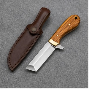 Cuchillo de Acero al Carbono para Caza, Cuchillo Utilitario Premium para Exteriores, Hoja de Acero al Carbono Forjada a Mano, Mango de Madera Resistente, Uso Pesado - Product Image 4